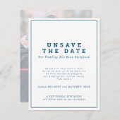 Save The Date Annulation de la date de mariage reportée (Devant / Derrière)