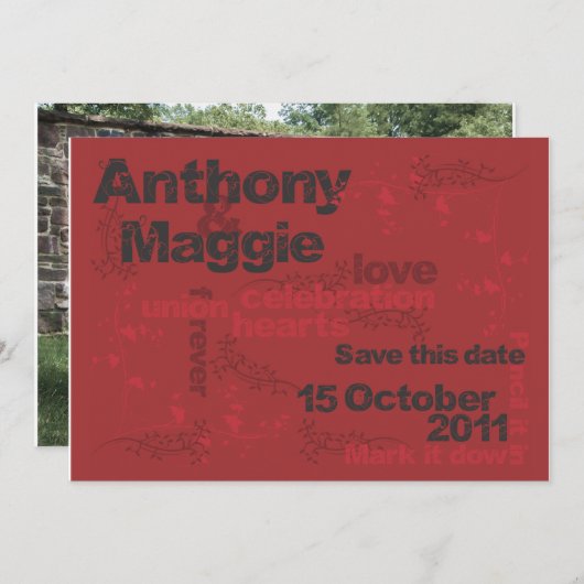 Save The Date Anthony et Maggie Enregistrer la date (Devant / Derrière)