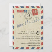 Save The Date Antique Airmail Enregistrer la date (Devant)