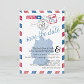 Save The Date Antique Allemagne Airmail Enregistrer la date (Debout devant)