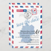 Save The Date Antique Allemagne Airmail Enregistrer la date (Devant / Derrière)