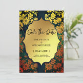 Save The Date Antique cadre vieux or enregistrer la date (Debout devant)