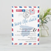 Save The Date Antique Espagne Airmail Enregistrer la date (Debout devant)