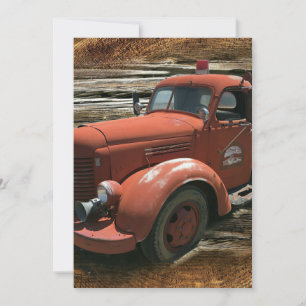 Save The Date Antique Fire Truck Vintage Fire