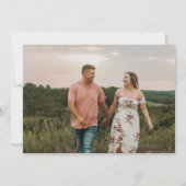 Save The Date Antique Floral rose À feuillage persistant Mariage (Dos)