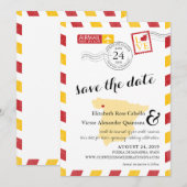 Save The Date Antique Gold et Red Spain Airmail Enregistrer la d (Devant / Derrière)