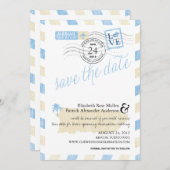 Save The Date Antique Porto Rico Airmail Enregistrer la date (Devant / Derrière)