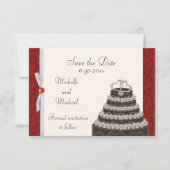 Save The Date Antique Rouge Florentine Enregistrer la date (Devant)