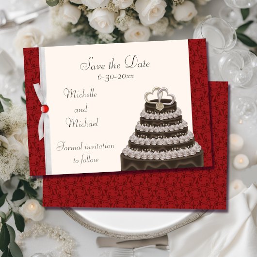 Save The Date Antique Rouge Florentine Enregistrer la date