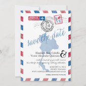 Save The Date Antique Thaïlande Airmail Enregistrer la date (Devant)