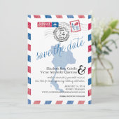 Save The Date Antique Thaïlande Airmail Enregistrer la date (Debout devant)