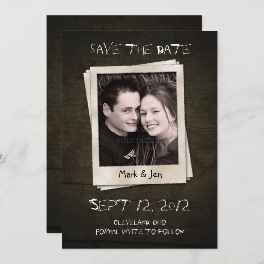 Save The Date Antique Unique Enregistrer La Date Annonce (Devant / Derrière)