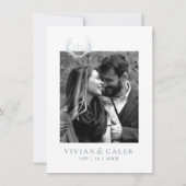 Save The Date Antlers rustiques avec couronne fleurie | MARIAGE (Dos)