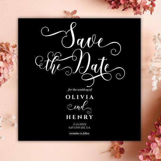 Save The Date Appel de calligraphie romantique gothique de maria