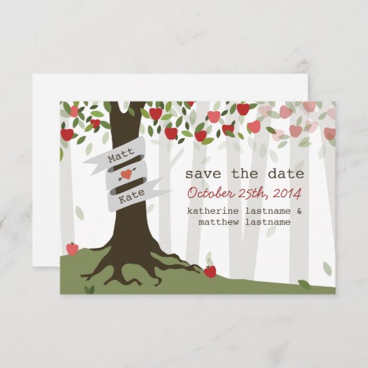 Save The Date Apple Orchard Mariage Automne Automne Enregistrer  (Devant / Derrière)