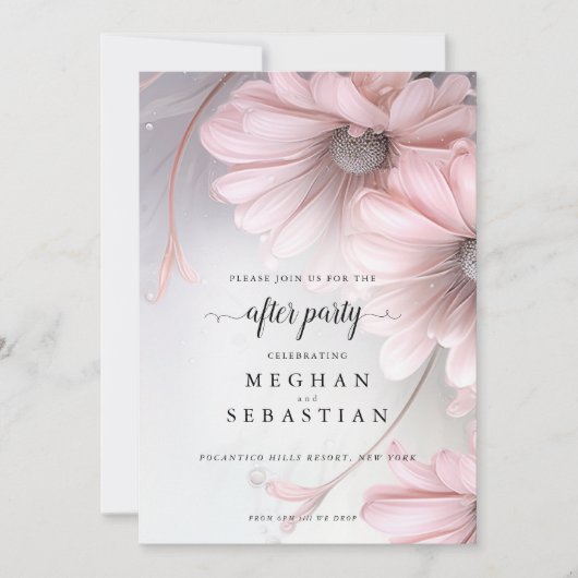 Save The Date Après la fête Boho rose Daisy (Devant)