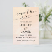 Save The Date Apricot Aquarelle Blush Mariage Enregistrer la dat (Debout devant)