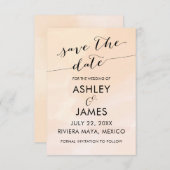 Save The Date Apricot Aquarelle Blush Mariage Enregistrer la dat (Devant / Derrière)
