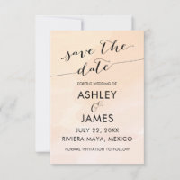 Apricot Aquarelle Blush Mariage Enregistrer la dat