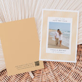 Save The Date Apricot | Classic Pinstripe Photo Wedding