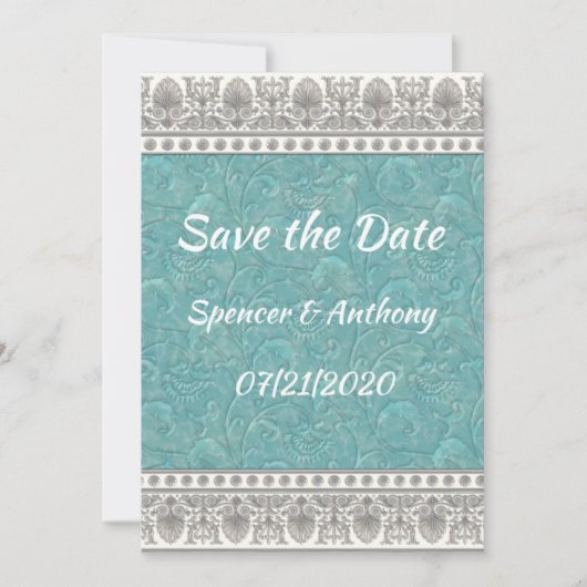 Save The Date Aqua avec texture (Devant)