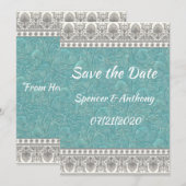 Save The Date Aqua avec texture (Devant / Derrière)