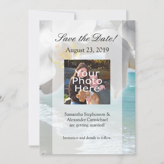 Save The Date Aqua Beach Orchidée (Devant)