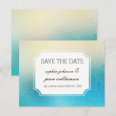 Save The Date Aqua Blanc enregistrer la date (Devant / Derrière)
