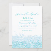Aqua Blue Ocean Waves Beach Wedding Enregistrer La