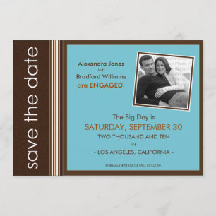 Save The Date Aqua-Coral Texture moderne tachetée Enregistrer la