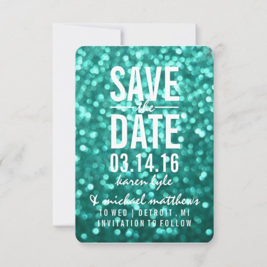 Save the date | Aqua Lit Parties scintillant Fab (Devant)