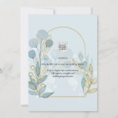 Save The Date Aqua Pale Bleu Feuille Mariage ENREGISTRER LA DATE (Dos)