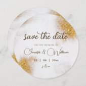 Save The Date Aquarelle Abstraite Parties scintillant or luxe él (Devant / Derrière)