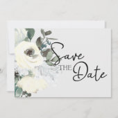 Save The Date Aquarelle blanche ivoire Floral Enregistrer la dat (Devant)