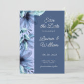 Save The Date Aquarelle bleu-bleu clair violet Enregistrer la da (Debout devant)