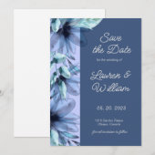 Save The Date Aquarelle bleu-bleu clair violet Enregistrer la da (Devant / Derrière)