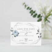 Save the date | Aquarelle bleu bleu foncé (Debout devant)