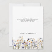 Save The Date Aquarelle bleu Dusty Fleurs sauvages Mariage éléga (Dos)