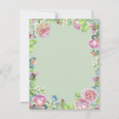 Save The Date Aquarelle bleu fleurs rose enregistrer la date (Dos)