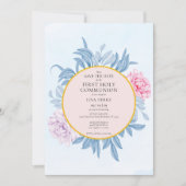 Save The Date Aquarelle bleu foncé Première communion (Devant)