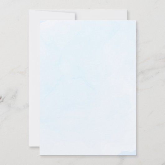 Save The Date Aquarelle bleu foncé Première communion (Dos)