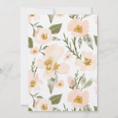 Save The Date Aquarelle bleu Gardenia Abstrait rose floral (Dos)