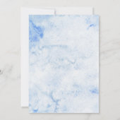 Save The Date Aquarelle bleu Kendall Mariage élégant (Dos)