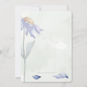 Save The Date Aquarelle bleu marguerite Mariage rustique vert  (Dos)