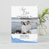 Save The Date Aquarelle bleu marine photo (Debout devant)