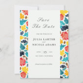 Save The Date Aquarelle bleu naturel Jaune Mariage de tournesols (Devant)