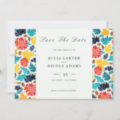 Save The Date Aquarelle bleu naturel Jaune Mariage de tournesols (Devant)