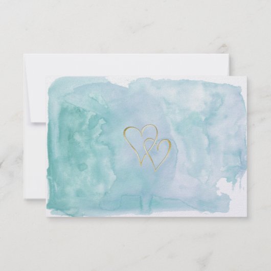 Save The Date Aquarelle bleu océanique Enregistrer la date Maria (Dos)