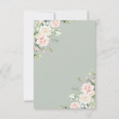 Save The Date Aquarelle bleu Sage Green Photo Mariage Floral (Dos)