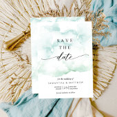 Save The Date Aquarelle bleu, turquoise et verte
